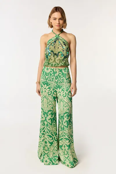 Poupette St Barth Pant Clea In Green