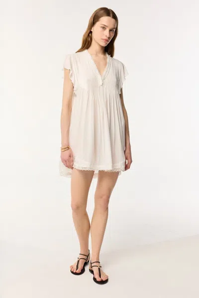 Poupette St Barth Sasha Floral Cover-up Minidress In Optic White