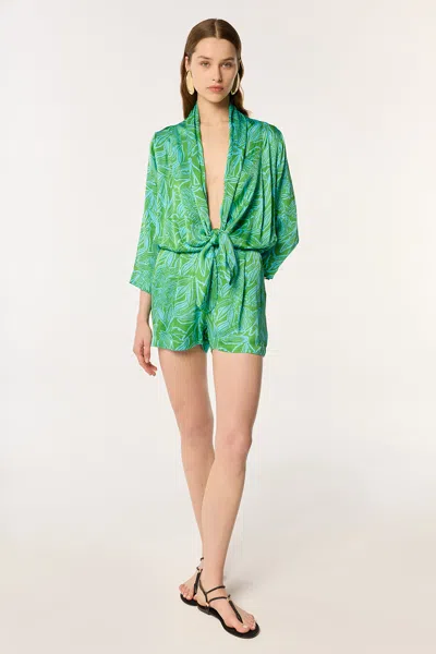 Poupette St Barth Kurzer Overall Celie In Green