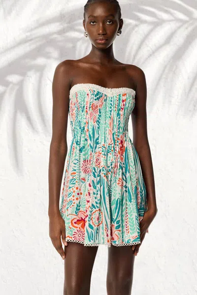 Poupette St Barth Bandeau-kleid Claire In Mint