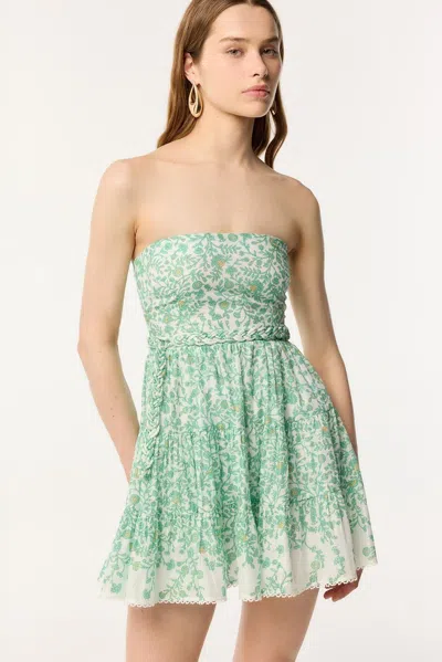 Poupette St Barth Bandeau Dress Christine In Green Lazuli