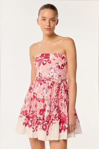 Poupette St Barth Bandeau Dress Christine In Pink Pencilleo