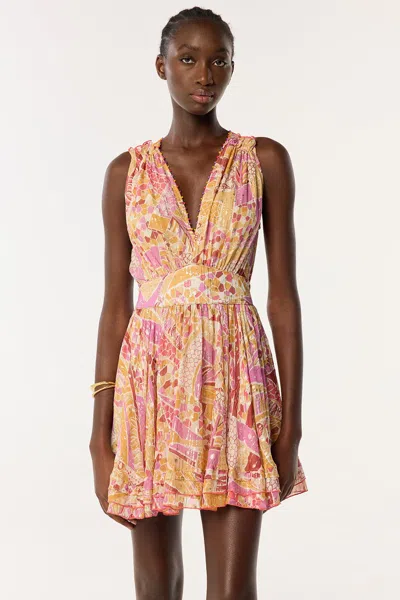 Poupette St Barth Mini Dress Bessie In Pink Mosaic