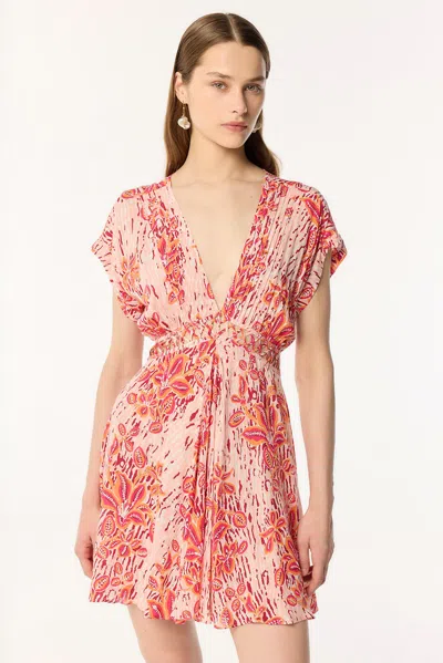 Poupette St Barth Mini Dress Cecile In Pink Exotic Forest