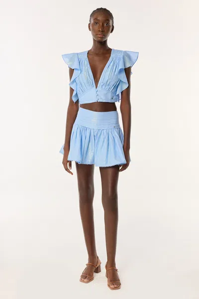 Poupette St Barth Mini Skirt Colleen In Light Blue