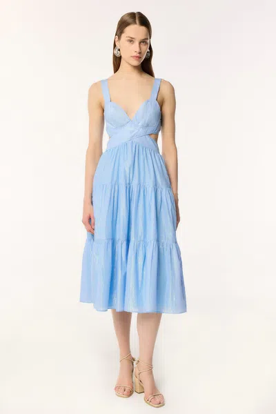 Poupette St Barth Long Dress Coco In Light Blue