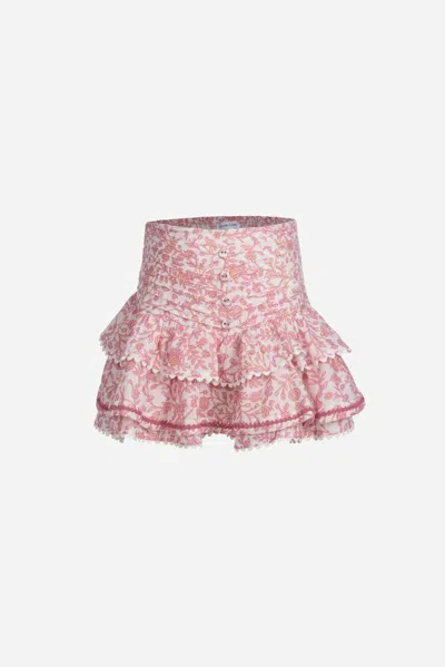 Poupette St Barth Mini Skirt Alizee For Girls In Pink Lazuli