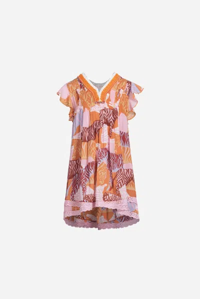 Poupette St Barth Mini Dress Sasha For Girls In Pink Ashanti