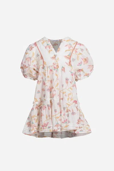 Poupette St Barth Mini Dress Aria For Girls In Pink Ylang Ylang