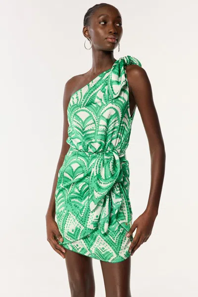Poupette St Barth Mini Dress Celie In Green Himba
