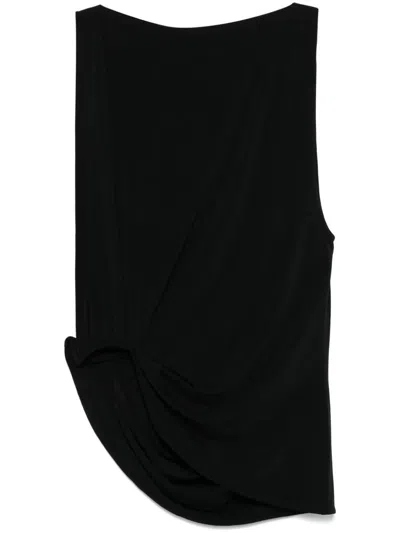 Jacquemus Le Haut Peplo Black Top With Square Neck And Cut-out On The Side In Viscose Blend Woman In Black