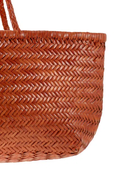 Dragon Diffusion Triple Jump Big - Woven Leather Bag In Orange