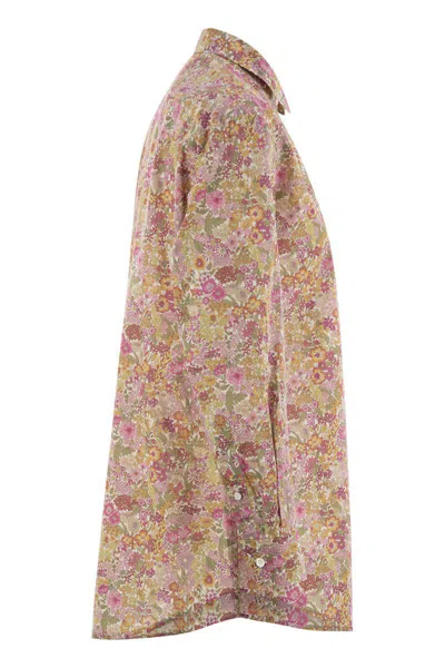 Mc2 Saint Barth Brigitte Shirt With Flower Pattern In Pink