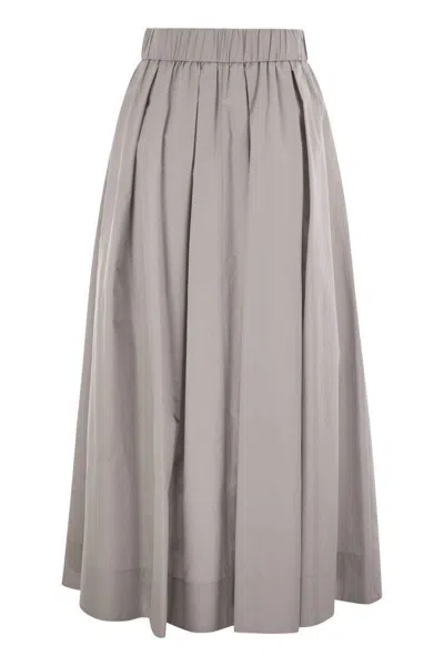 Peserico Women Long Skirt In Lightweight Canvas Parachute In Grey