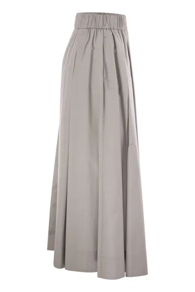 Peserico Women Long Skirt In Lightweight Canvas Parachute In Grey