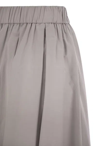Peserico Women Long Skirt In Lightweight Canvas Parachute In Grey