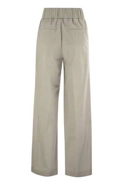 Peserico Trousers In Lightweight Technical Cotton Canvas In Grey