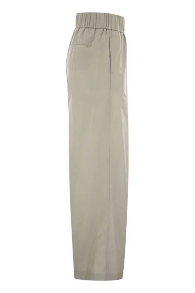 Peserico Trousers In Lightweight Technical Cotton Canvas In Grey