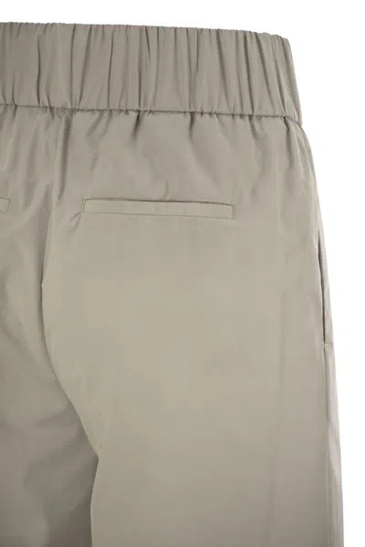 Peserico Trousers In Lightweight Technical Cotton Canvas In Grey