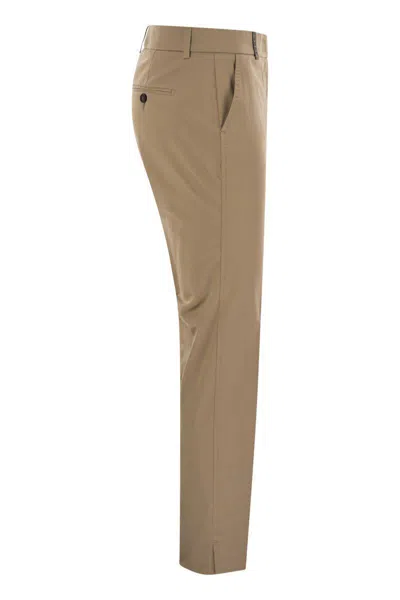 Peserico Women Light Cotton Satin Cigarette Trousers In Beige