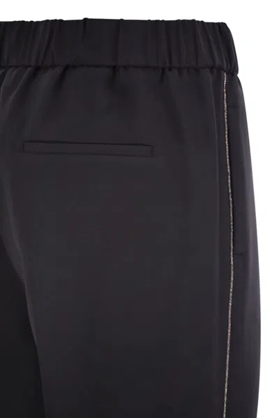 Peserico Soft Pants Made Of Stretch Viscose Technical Canvas In Blue