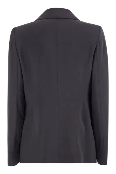 Peserico Stretch Viscose Cady Blazer In Blue