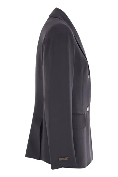 Peserico Stretch Viscose Cady Blazer In Blue