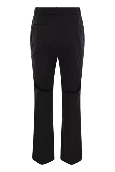 Peserico Women Stretch Cotton Trousers In Black