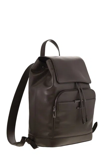 Tod's T Timeless Medium Leather Backpack In Brown