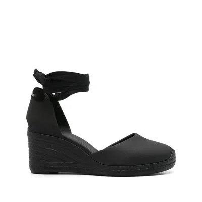 Castaã±er Tonal Wedge-heeled Espadrille With Ankle Ties