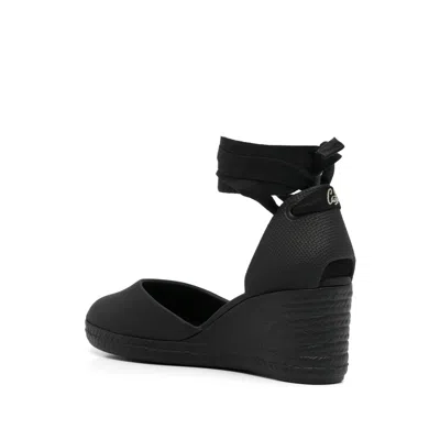 Castaã±er Tonal Wedge-heeled Espadrille With Ankle Ties