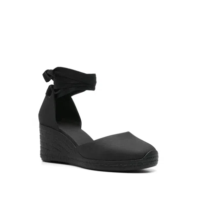 Castaã±er Tonal Wedge-heeled Espadrille With Ankle Ties