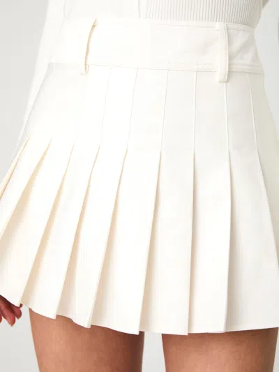 French Connection Sabine Pleated Cotton Twill Miniskirt In White