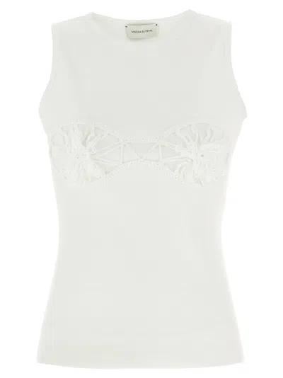 Magda Butrym Women T-shirt Crochet Bra In White