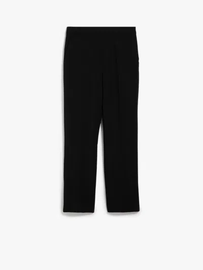 Max Mara Nepeta Ankle-length Trousers In Wool Crepe In Black