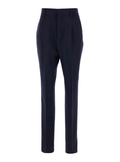 Ami Alexandre Mattiussi Ami Paris Concealed Front Fastened Tapered Trousers In Black