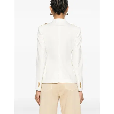 Tagliatore Double-breasted White Jacket With Gold-tone Buttons