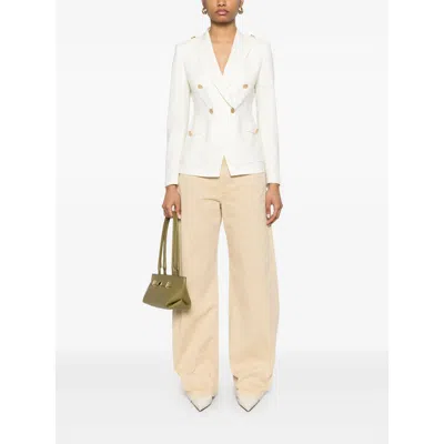 Tagliatore Double-breasted White Jacket With Gold-tone Buttons