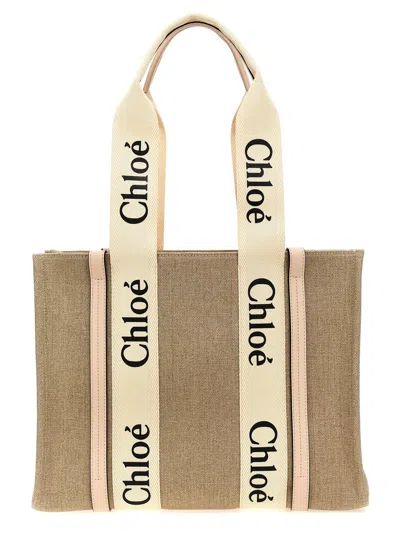 Chloé Woody Medium Tote Bag Pink