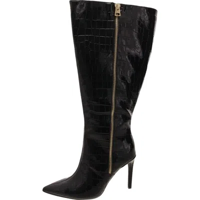 Inc Sabrinaap2xwc Womens Extra Wide Calf Manmade Knee-high Boots In Black
