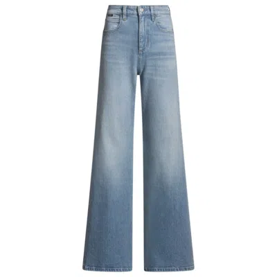 Hugo Boss Flared-leg Jeans In Blue Comfort-stretch Denim In Blue