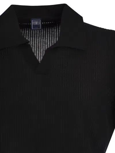 Fedeli Polo Shirt Cotton Ribbed Texture