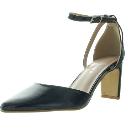 Fashion To Figure Haisley Womens Strappy Manmade Block Heels In Blue