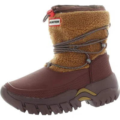 Hunter Wanderer Short Womens Faux Fur Cold Weather Winter & Snow Boots In Multi