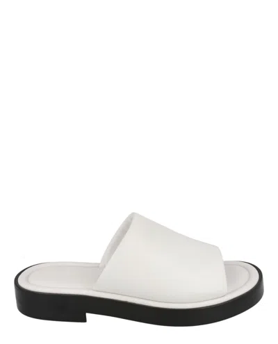 Ferragamo Giunone Leather Slides In White