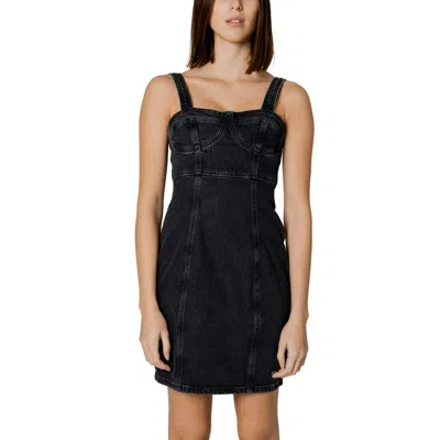 Tommy Hilfiger Jeans Black Recycled Cotton Dress In Black