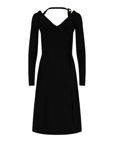 Ferragamo Halter Strap Dress In Black