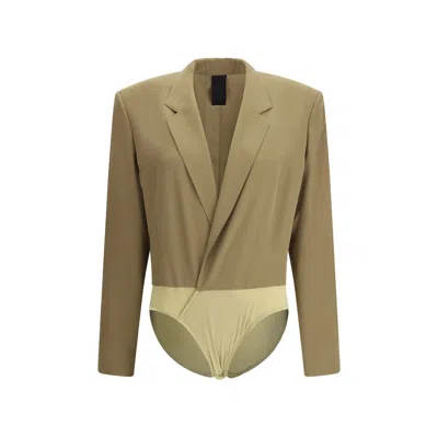 Petar Petrov Fitted Silk Blazer Bodysuit In Multi