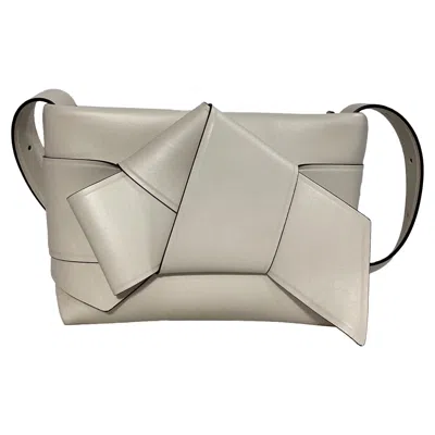 Acne Studios Musubi Knot-embellished Shoulder Bag In White Leather In White