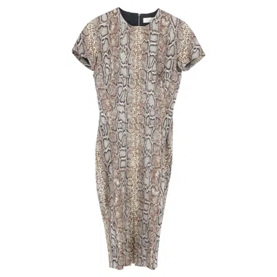 Victoria Beckham Snake Jacquard Midi Dress In Animal Print Cotton In Multi